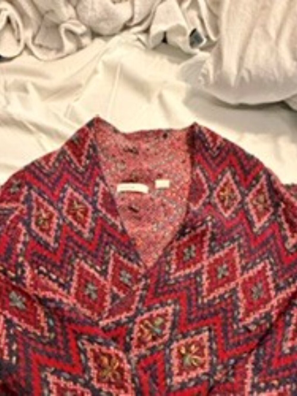 Anthropologie "Walking on Snow Echoing Wrap Asymmetrical Cardigan" - Picture 4 of 6